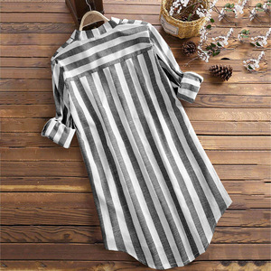 Nouvelles Robes Chemise Amples Rayées pour Femmes, Manches Longues, Style Décontracté et Tendance, Printemps-Été, Grande Taille Africaine, Vestidos Féminins S-5XL - Product Image 5