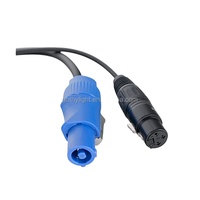 Câble Powercon XLR en chaîne Daisy pour éclairage de scène, en cuivre PVC, câble combiné 3x1,5mm² DMX hybride pour éclairage LED de scène
