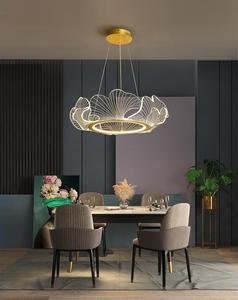 Lustre créatif design en feuille <span class=keywords><strong>de</strong></span> <span class=keywords><strong>lotus</strong></span> doré pour salon et salle à manger avec fleurs suspension LED en acrylique pour villa et hôtel - Product Image 6
