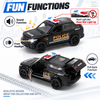 Vente en gros : Voiture de police moulée sous pression à l'échelle 1:36, modèle City Patrol, avec fonction de recul, portes ouvrables, X7 & Rover, SUV en alliage métallique, jouet avec sons et lumières