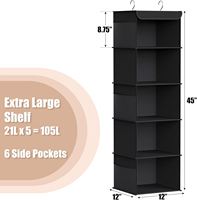 Organisateur de placard suspendu pliable moderne de haute qualité, sac de rangement pour chaussures et vêtements en tissu non tissé, mural, quatre couches, 6-10L
