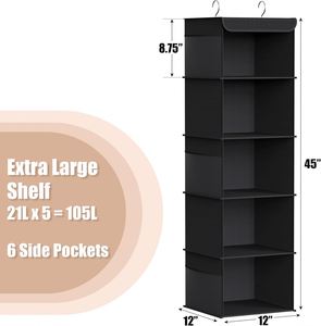 Organisateur de placard suspendu pliable moderne de haute qualité, sac de rangement pour chaussures et vêtements en tissu non tissé, mural, quatre couches, 6-10L - Product Image 5