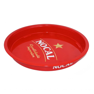 Plateau de service rond en plastique rouge, assiette utilitaire profonde, plateau de présentation personnalisé avec logo pour cuisine et restaurant - Product Image 6