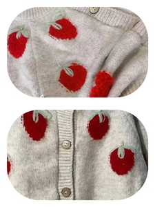 Meisjes Trendy Herfst Winter Warm Aardbei Vest Verdikte Wollen Trui Vrouwelijke Leggings Kind Meisje Kleding Jas Voor Meisjes - Product Image 2