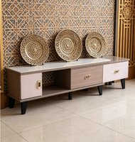 Ensemble Table Basse et Meuble TV de Luxe Personnalisé, Design Simple, Meubles de Salon avec Rangement, Prix de Gros, Matériau MDF