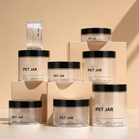 Pot en plastique PET vide en gros à large ouverture avec couvercle, rechargeable, pour masques capillaires, crèmes et produits de soin de la peau