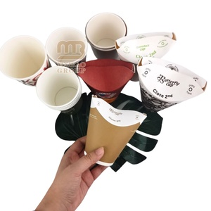 Gobelet en papier papillon pour thé et café, écologique, 100 % compostable, recyclable, avec couvercle intégré pliable - Product Image 6