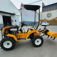 Mini tracteur agricole 18HP 4WD avec moteur Yanmar, couleur jaune, pour ferme et jardin