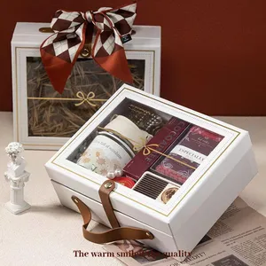 Sevgililer günü hediyesi 2024 toptan katlanabilir ambalaj hediye kutusu temizle pencere ile lüks hediye kutusu ambalaj