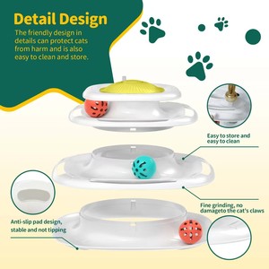 Juguete Interactivo para Gatos con Tres Bolas Coloridas, Juguete de Rompecabezas para Gatitos, Rodillo de 3 Niveles - Product Image 3