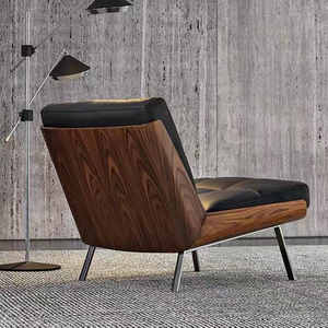 <span class=keywords><strong>Fauteuil</strong></span> d'Appoint Simple Atunus en Cuir et <span class=keywords><strong>Lin</strong></span>, Chaise de Salon à Pieds Métalliques, Structure en Bois Massif, <span class=keywords><strong>Fauteuil</strong></span> de Détente Sedie Soggiorno - Product Image 4