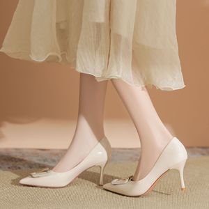 7888B-116 Pumps Pointed <b>Toe</b> Stiletto Heel 5-8cm Solid Color Buckle PVC Outsole Office Shoes Women Fashion Trend - Product Image 2