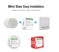 Module d'interrupteur WiFi sans neutre, ligne N en option, mini contrôleur mural intelligent Tuya, interrupteur d'éclairage 1 gang compatible avec Alexa