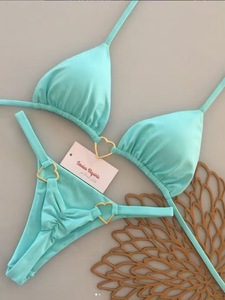 Nouveau style européen et américain 2025 – Bikini triangle sexy brésilien transfrontalier pour femme – Maillot de bain de plage en Spandex/Nylon - Product Image 2