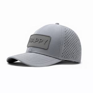 Casquette de golf OEM personnalisée en maille perforée avec logo, 5 panneaux, visière légèrement incurvée, snapback, patch en caoutchouc imperméable - Product Image 1