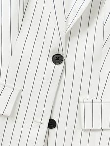 <span class=keywords><strong>Blazer</strong></span> Elegante da <span class=keywords><strong>Donna</strong></span> <span class=keywords><strong>a</strong></span> <span class=keywords><strong>Righe</strong></span> Bianche, Vestibilità Slim, con Ricamo 3D e Funzione Anti-Piega - Product Image 4