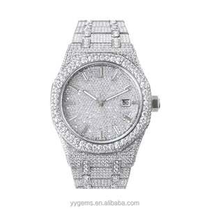 Reloj de Lujo Automático Personalizado para <span class=keywords><strong>Hombre</strong></span>, con Certificación de Diamantes, Completamente Cubierto de Moissanita VVS1, Acero Inoxidable, Mecánico, Resistente al Agua - Product Image 2