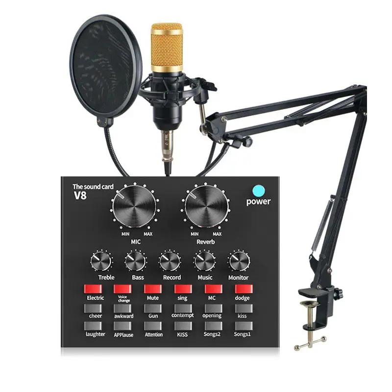 altura ajustable Con soporte de choque filtro pop y soporte de micrófono Excelente estabilidad para grabar Karaoke Transmisión en vivo Grabación en casa MOFIY Soporte de micrófono de escritorio 