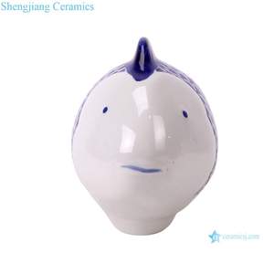 Rzto70 Cổ Màu Xanh Đỏ Màu Sứ Cá Điêu Khắc Handmade Nhà Trang Trí Động Vật Bức Tượng Nhỏ - Product Image 4