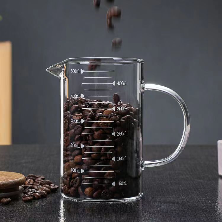 custom high borosilicate glass measure cup with Easy to Grab Handle measuring cups glass borosilicate