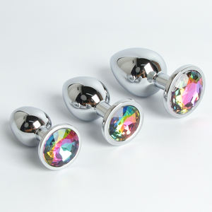 FairyKiss Ensemble <span class=keywords><strong>de</strong></span> 3 bouchons anaux colorés, couleurs éblouissantes, métal <span class=keywords><strong>de</strong></span> sécurité, jeux sexuels fantastiques pour débutants - Product Image 1