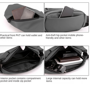 <span class=keywords><strong>2023</strong></span> logo personnalisé randonnée téléphone sac banane sport course étanche en nylon fronde simple épaule bandoulière sacs de poitrine pour homme - Product Image 5