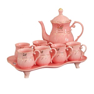 British 8 Pieces White <strong>Chinese</strong> <strong>Tea</strong> <strong>Set</strong> Porcelain Coffee <strong>Set</strong> <strong>Tea</strong> Pot <strong>Set</strong> with 6 Cups - Product Image 2