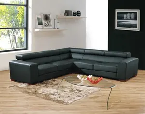 Modernes minimalist isches Sofa für kleines Wohnzimmer schwarzes Leder L-Form Sofa garnitur Möbel