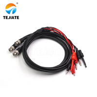 Cable de prueba TEJIATE BNC macho modelo 1M con doble clip de cocodrilo y conector banana de 4mm para pruebas de alimentación