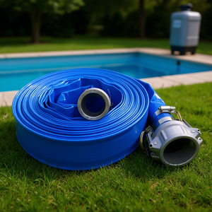 Manguera de Drenaje Plana de PVC Azul DB de 1.5 Pulgadas de Diámetro Interior, 200 Pies de Longitud, Mangueras de Descarga de Agua Reforzadas de Alta Resistencia - Product Image 2