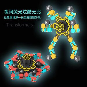 Jouet Fidget Spinner, toupie mécanique transformable, bleu gris, 7.5x7.5x2.7cm, anti-stress pour enfants et adultes - Product Image 2