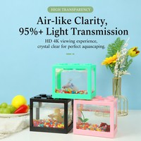 Mini aquarium créatif empilable en blocs de construction, ultra-transparent, pour bureau, élevage de poissons Betta à domicile ou au bureau