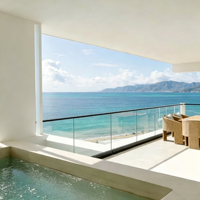 Balustrade en verre en U moderne pour balcon avec éclairage LED, profil en aluminium noir résistant à la rouille pour système d'escalier de terrasse extérieure