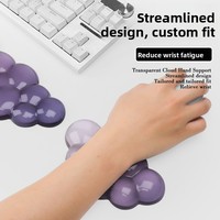 Support pour clavier et souris Cloud avec repose-poignets en silicone transparent dégradé, tapis de souris de bureau pour femmes, vente en gros