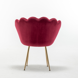 Fauteuil d'appoint moderne en velours <span class=keywords><strong>rouge</strong></span>, forme de pétale, avec pieds en métal doré, capacité de charge de 250 lb, fauteuil de loisirs - Product Image 6