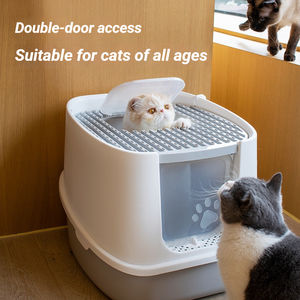 Caja de Arena Inteligente para Gatos, Ecológica, de Plástico PP Gris, con Capacidad de 20L, Peso de 2kg, Fácil de Limpiar, Diseño Cuadrado - Product Image 2