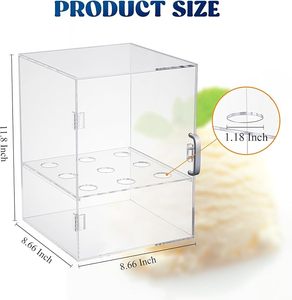 Tempat berdiri kerucut es krim akrilik rak Tampilan wafel transparan bening rak tangan rol Sushi salju kerucut makanan penutup toko barang 11.81 x - Product Image 2