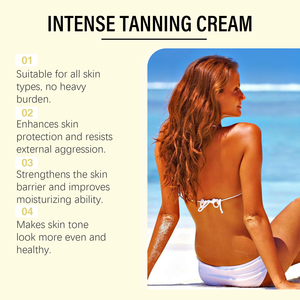 Venta al por mayor ingredientes orgánicos naturales cara Cuerpo crema de bronceado verano playa bronce negro bronceado intenso crema de bronceado - Product Image 3