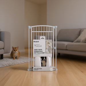 Barrière pour animaux de compagnie IAXT, en métal, rectangulaire, pour intérieur, facile à assembler, pour contenir les animaux, style moderne et solide - Product Image 2