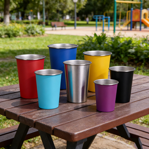 Gobelets en aluminium 100 % recyclables, multicolores, personnalisés, pour boissons, jus, bière, eau, 16 oz et 12 oz, orange - Product Image 1