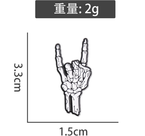 เข็มกลัดรูปนิ้วหัวกะโหลกพังก์  งานโลหะเคลือบเงา  เครื่องประดับติดปกเสื้อ  ของตกแต่งกระเป๋า  ขายส่ง - Product Image 6