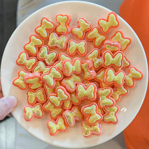 Colorful <b>Bow</b> Straight Hole Jewelry <b>Hair</b> Accessories DIY Handmade Semi-finished <b>Hair</b> Rope Material Keychain Jewelry Beads - Product Image 5