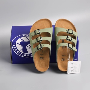 Sandales en liège à triple bride style Birks en daim, export en gros, direct usine, support des commandes en gros - Product Image 1