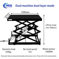 Nouvelle plateforme élévatrice à ciseaux électrique KUNSHENGLONG KSL-750-DD 750x550mm à double moteur et double couche, capacité de levage 350 kg, petit élévateur
