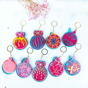 Resina <span class=keywords><strong>de</strong></span> cristal DIY SERIE <span class=keywords><strong>DE</strong></span> Navidad llavero colgantes decorativos múltiples moldes circulares <span class=keywords><strong>de</strong></span> silicona <span class=keywords><strong>de</strong></span> copo <span class=keywords><strong>de</strong></span> nieve en bolsa OPP - Product Image 2