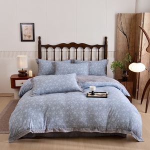 Set di lenzuola e copripiumino personalizzato ad alta densità di biancheria da letto in lino fresco e traspirante Set di biancheria da letto in quattro pezzi - Product Image 4