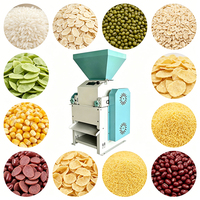 Moulin à rouleaux en acier inoxydable avec moteur et engrenage pour le broyage d'avoine et de riz, capacité de 450 kg/h, épaisseur de la pâte réglable