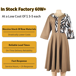 Übergröße Lässiges Kleid mit Geraffter Taille für Damen Elegantes Gemischtes Design für Mädchen ab 18 Jahren Lässiges Langes Afrikanisches Kleid Casual Damenmode - Product Image 1