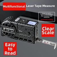 Mètre à ruban laser en acier au carbone de haute qualité avec verrouillage automatique ABS, double unité (im impérial/métrique), mesure de distance laser 60 m.