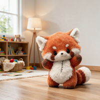 Fabricant de jouets en peluche Panda Rouge personnalisés, vente en gros de poupées en peluche, jouets doux et câlins pour enfants, jouets en peluche mignons et moelleux